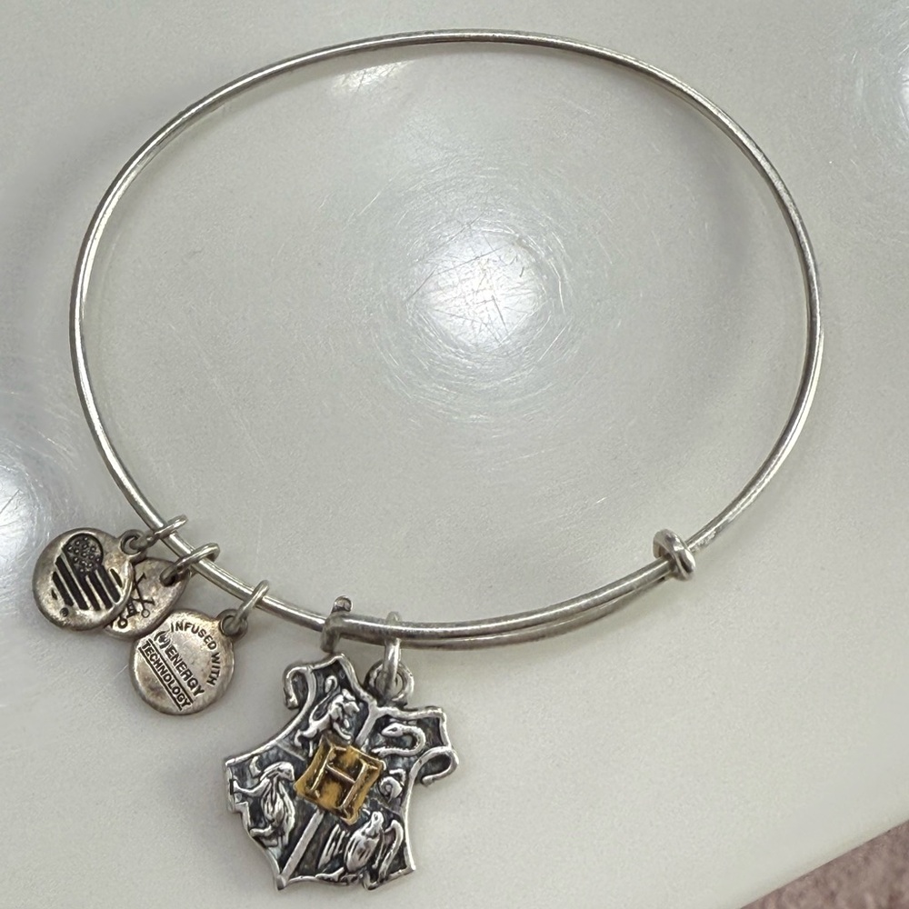 Alex and Ani Harry Potter Silver Charm Bracelet with Hogwarts Crest